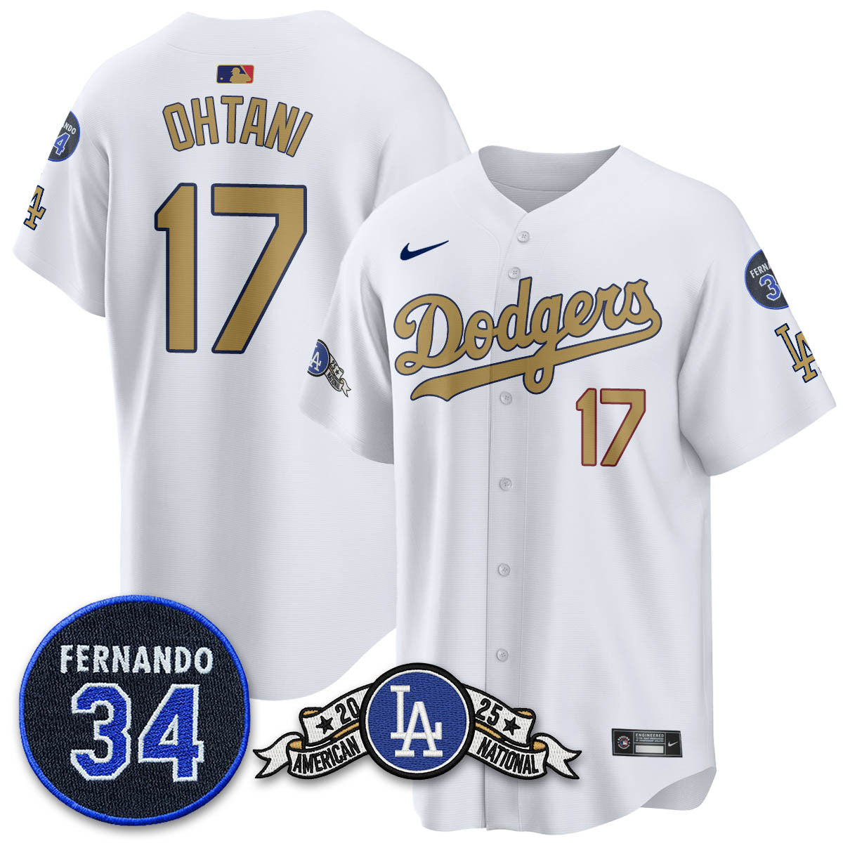 LAD 2025 National League Champions Jersey - All Stitched