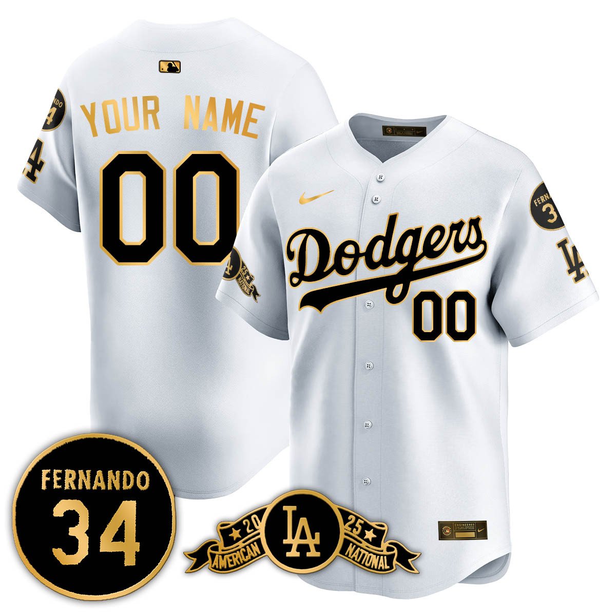 LAD 2025 National League Champions Jersey - All Stitched