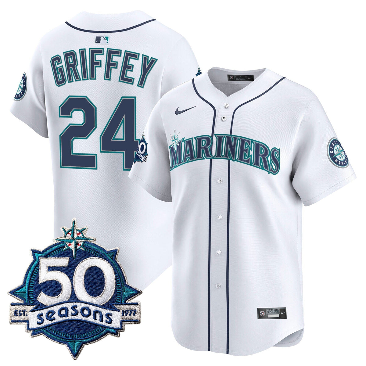 SEA 50 Seasons Patch Vapor Premier Limited Jersey - All Stitched