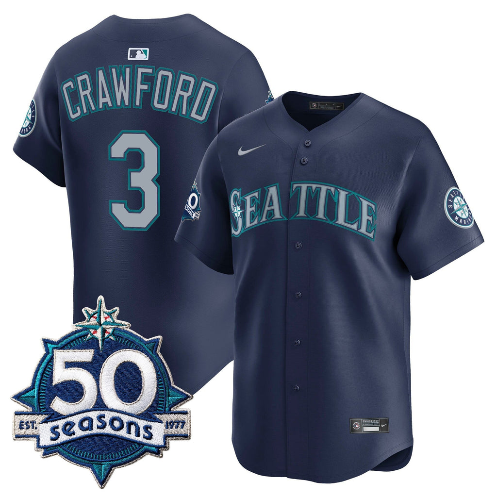 SEA 50 Seasons Patch Vapor Premier Limited Jersey - All Stitched