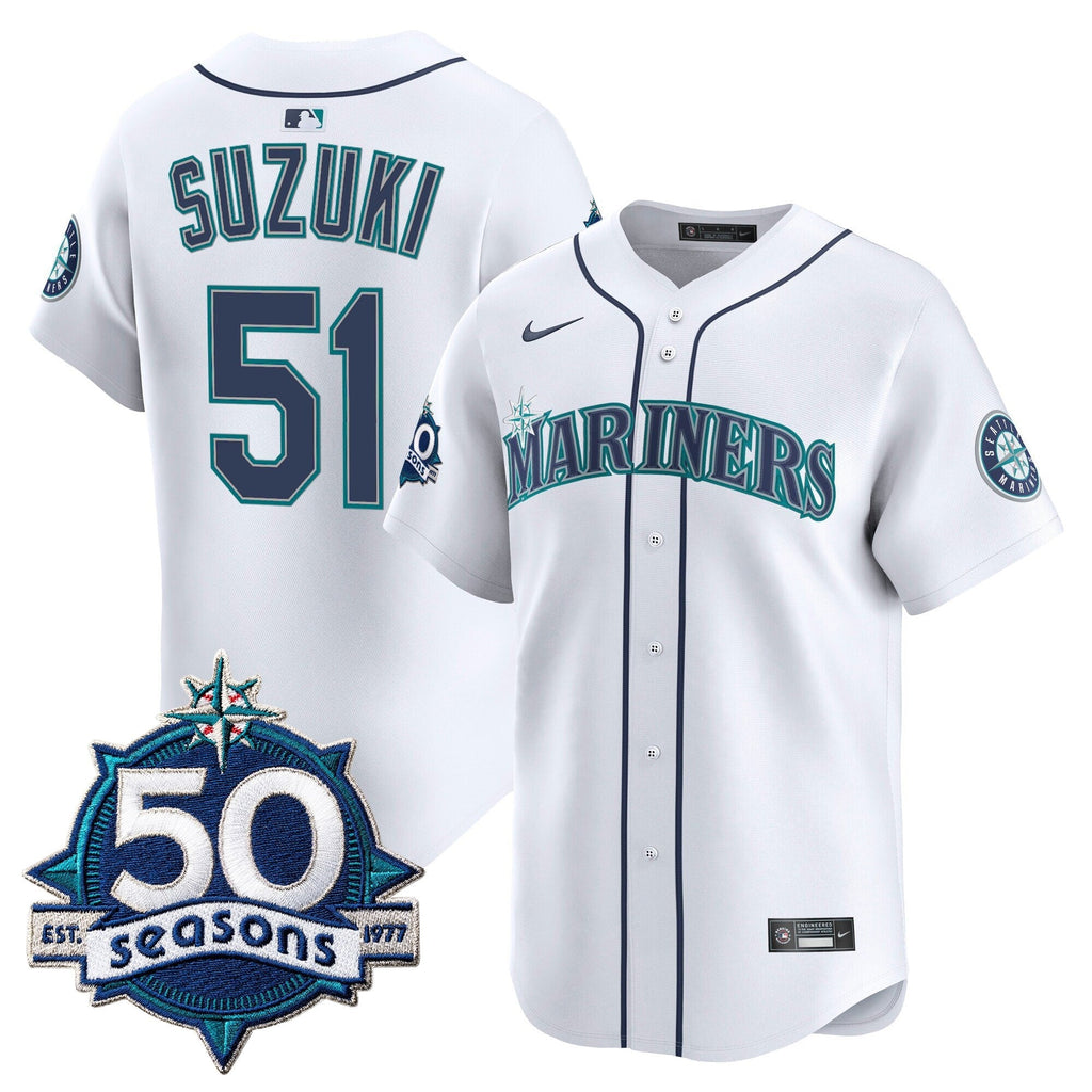 SEA 50 Seasons Patch Vapor Premier Limited Jersey - All Stitched