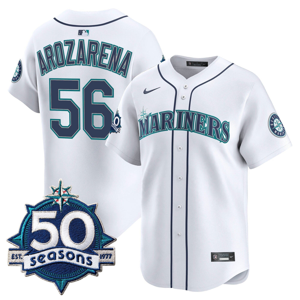 SEA 50 Seasons Patch Vapor Premier Limited Jersey - All Stitched