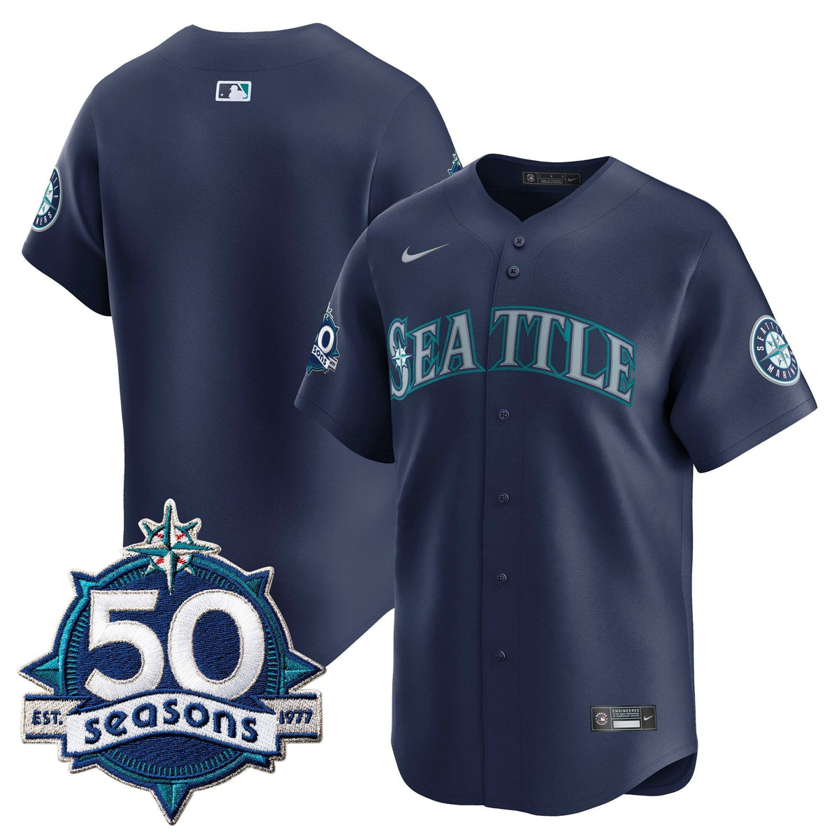 SEA 50 Seasons Patch Vapor Premier Limited Jersey - All Stitched