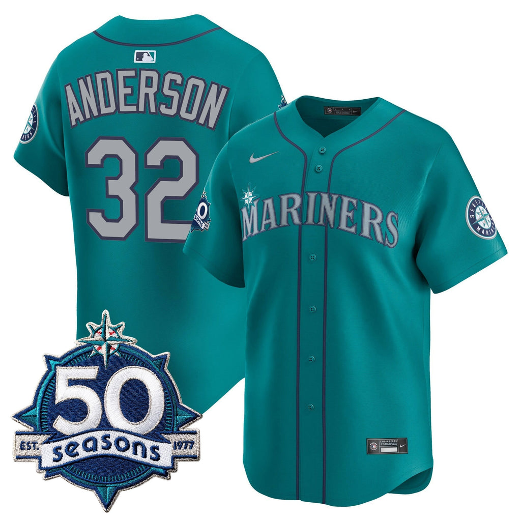 SEA 50 Seasons Patch Vapor Premier Limited Jersey - All Stitched