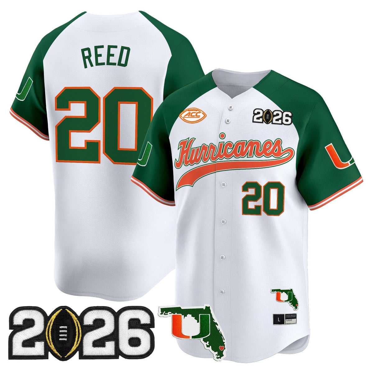 MIA 2026 CFP Final & Florida Patch Vapor Baseball Jersey - All Stitched