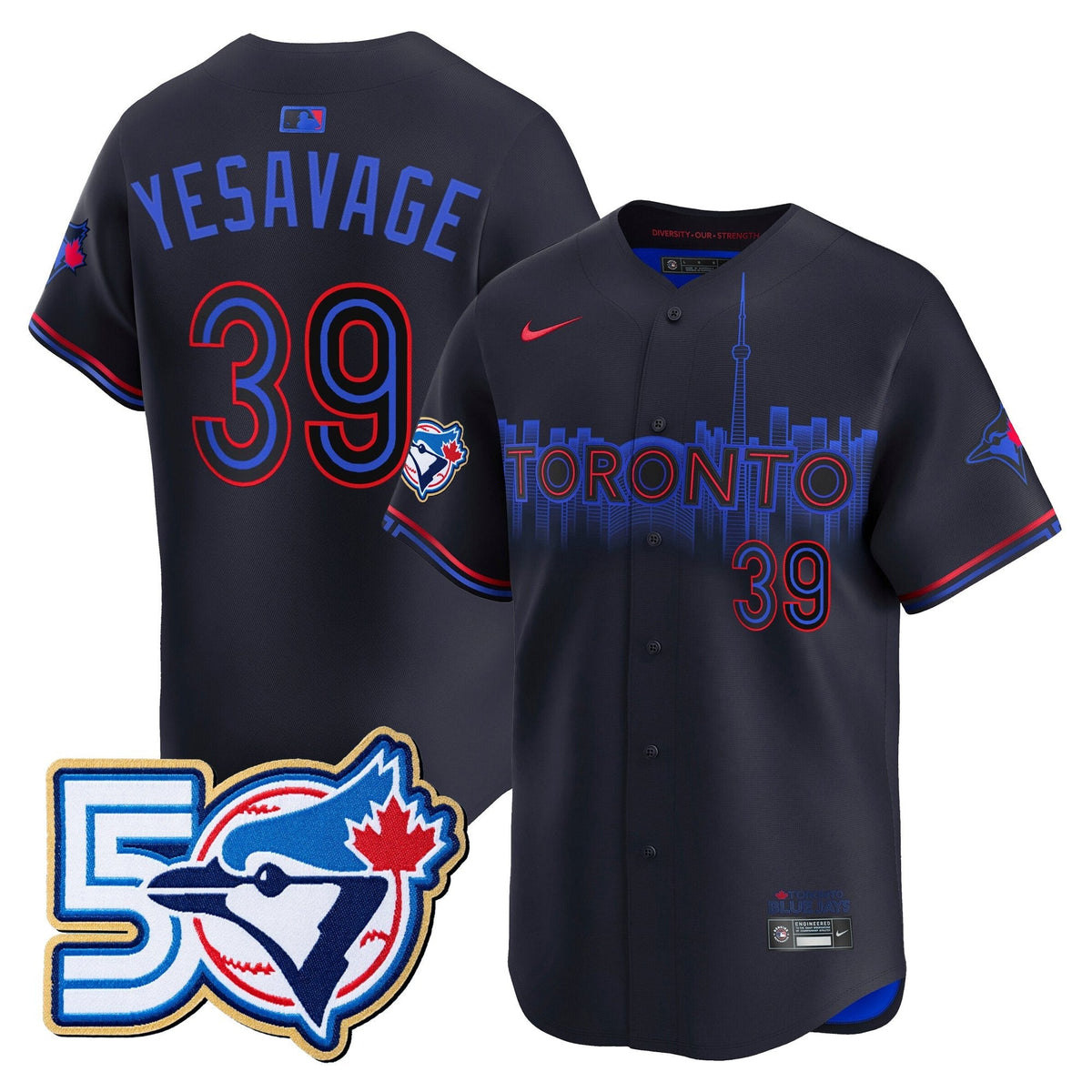 TOR 50 Seasons Patch Vapor Premier Limited Jersey - All Stitched