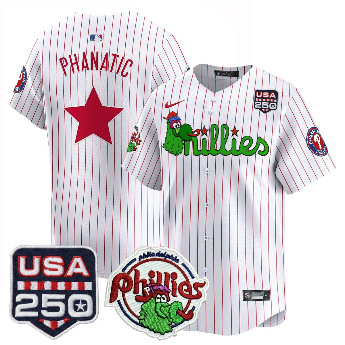PHI Phanatic & 250America Patch Vapor Premier Limited Jersey - All Stitched