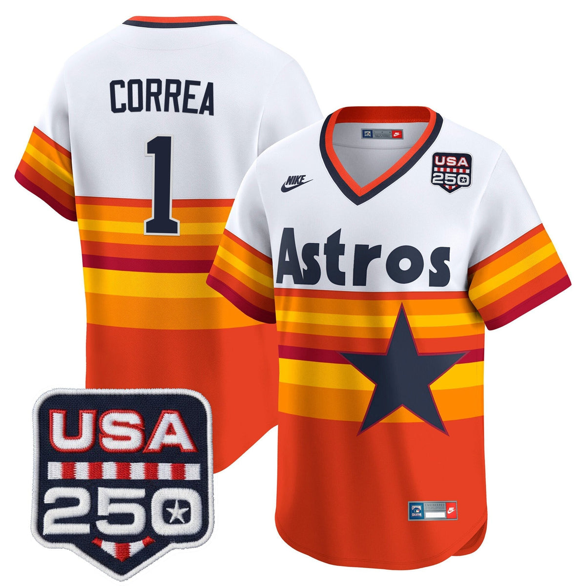 Menâs HOU 250America Patch Vapor Premier Limited Jersey - All Stitched