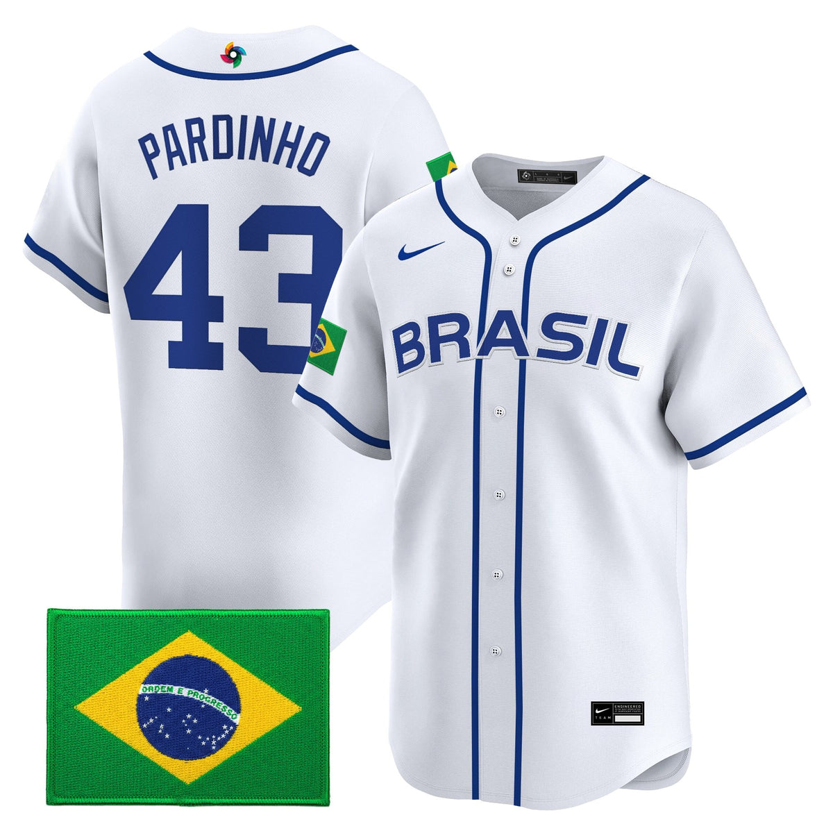Team Brazil 2026 World Baseball Classic Vapor Premier Jersey - All Stitched
