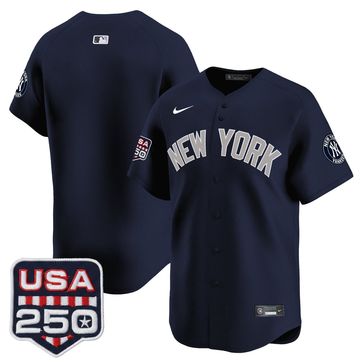 NYY 250America Patch Vapor Premier Limited Jersey - All Stitched