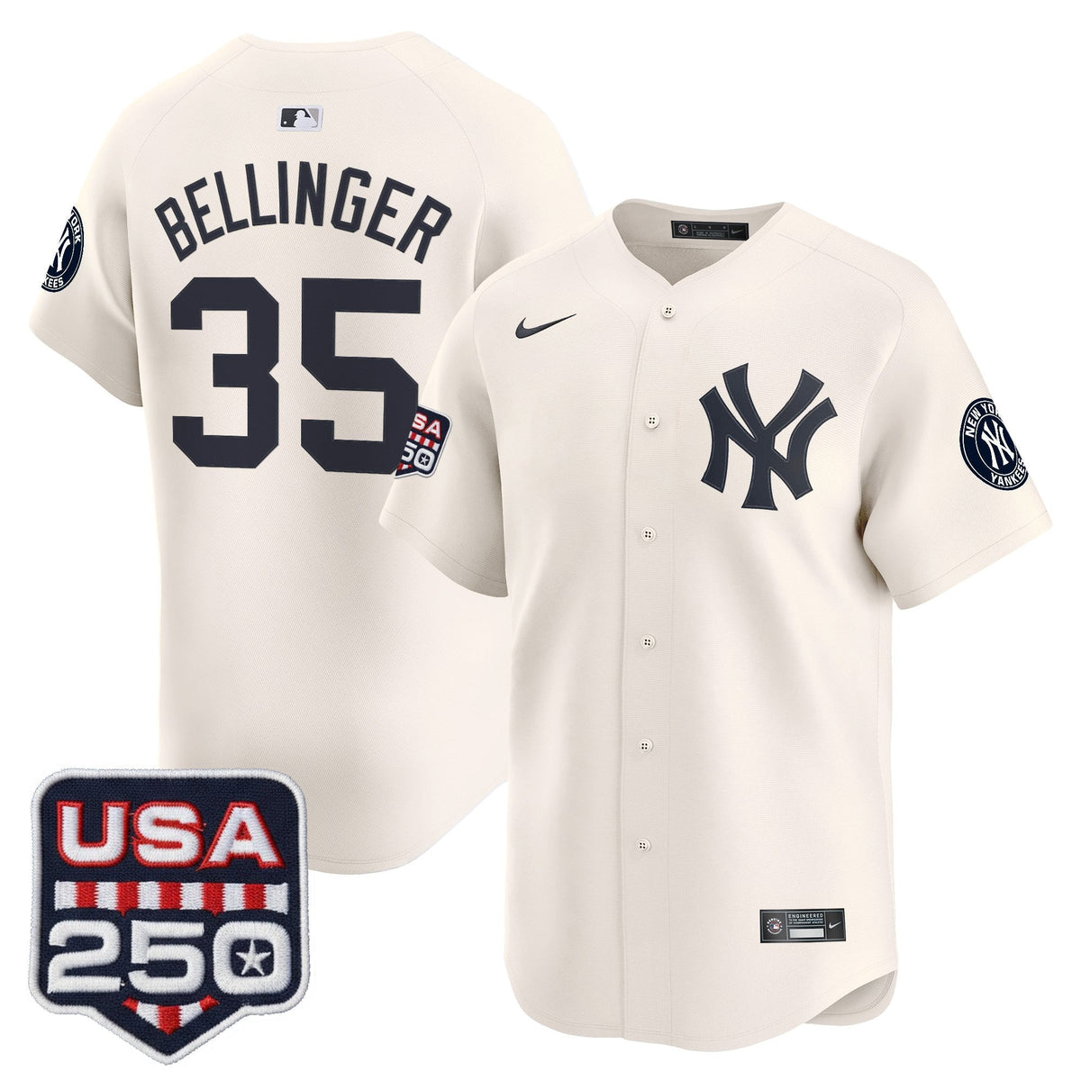 NYY 250America Patch Vapor Premier Limited Jersey - All Stitched