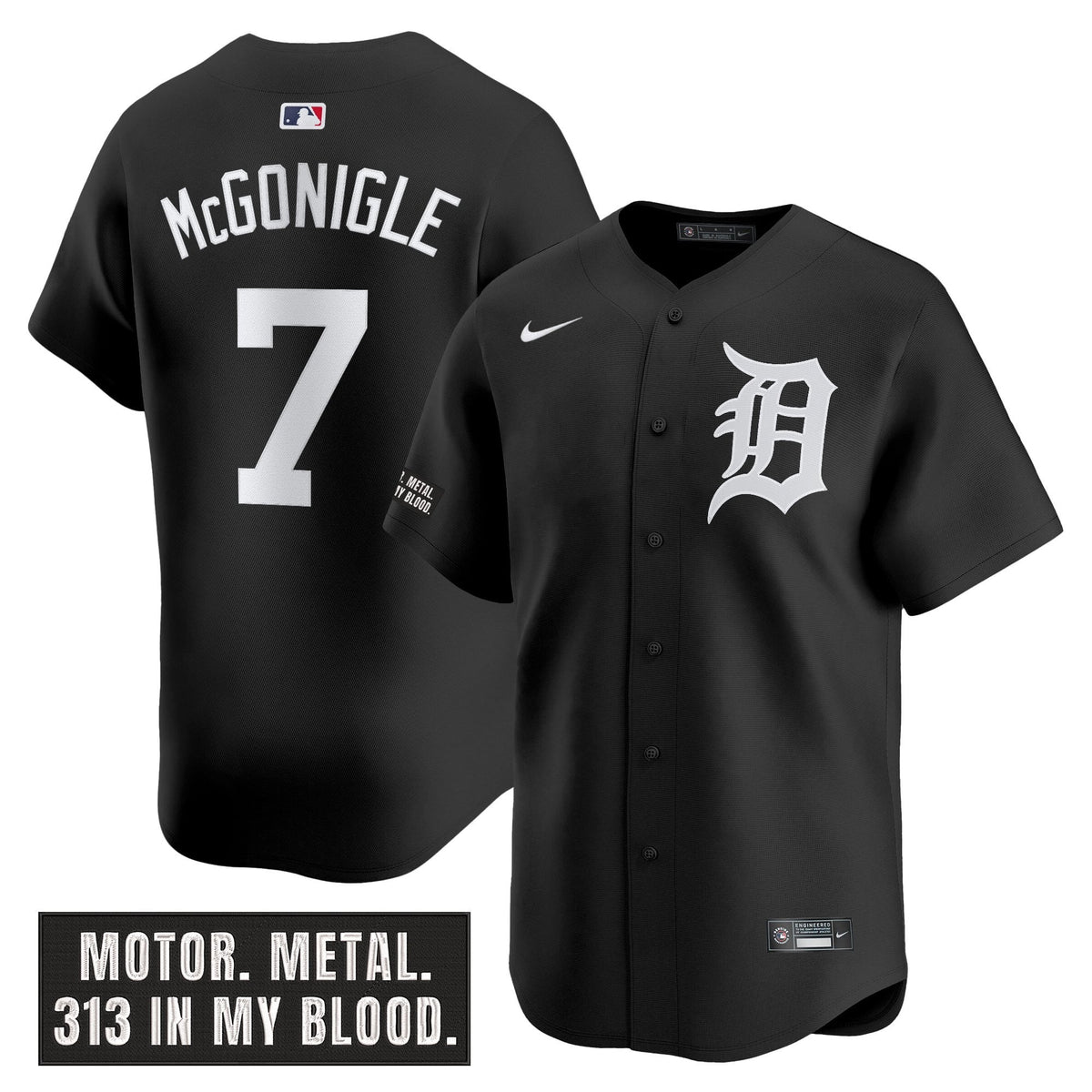 DET 'Motor Gothic Edition' Vapor Premier Limited Jersey - All Stitched
