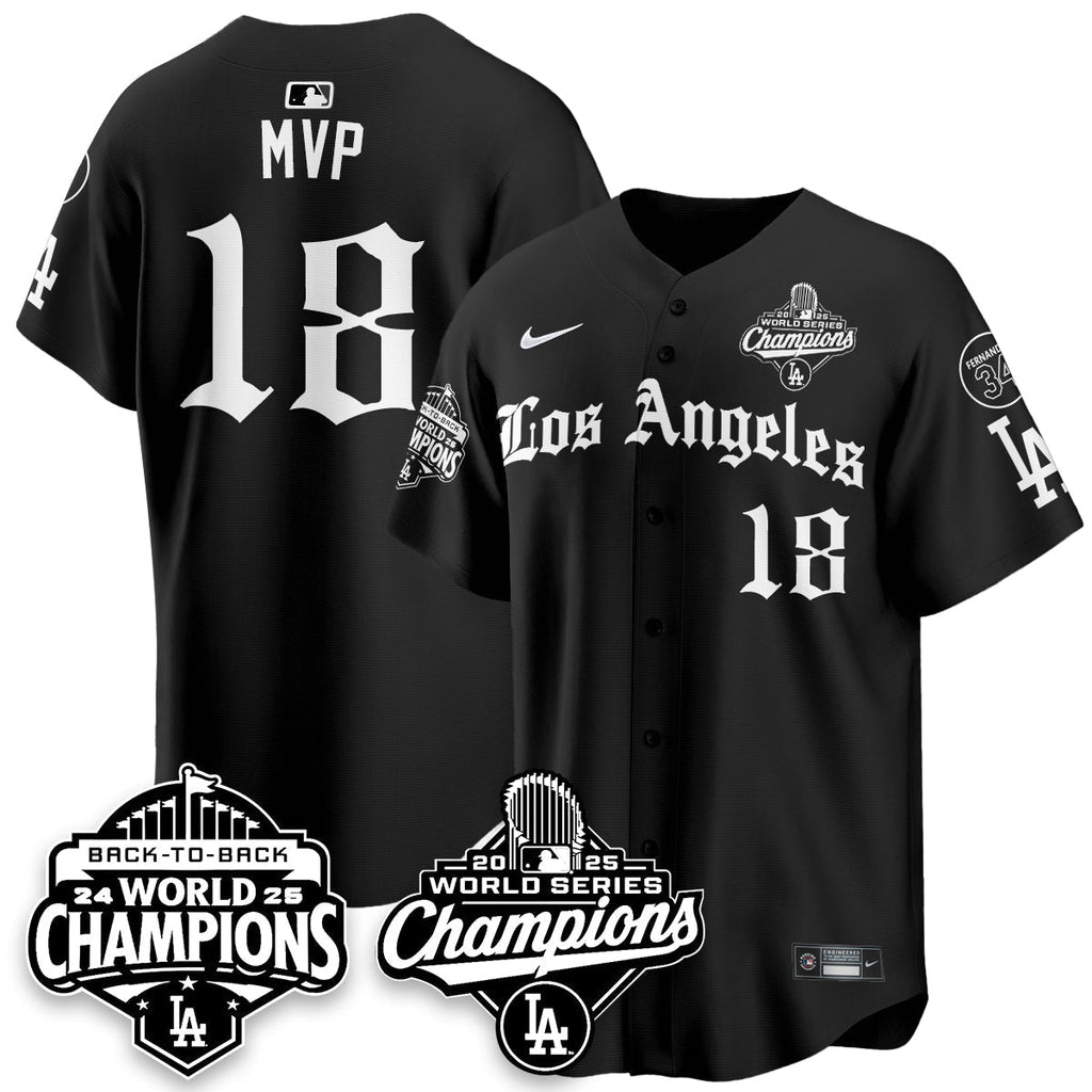 LAD 2025 World Series Champions Vapor Premier Limited Men Jersey - LA Gothic Edition - All Stitched