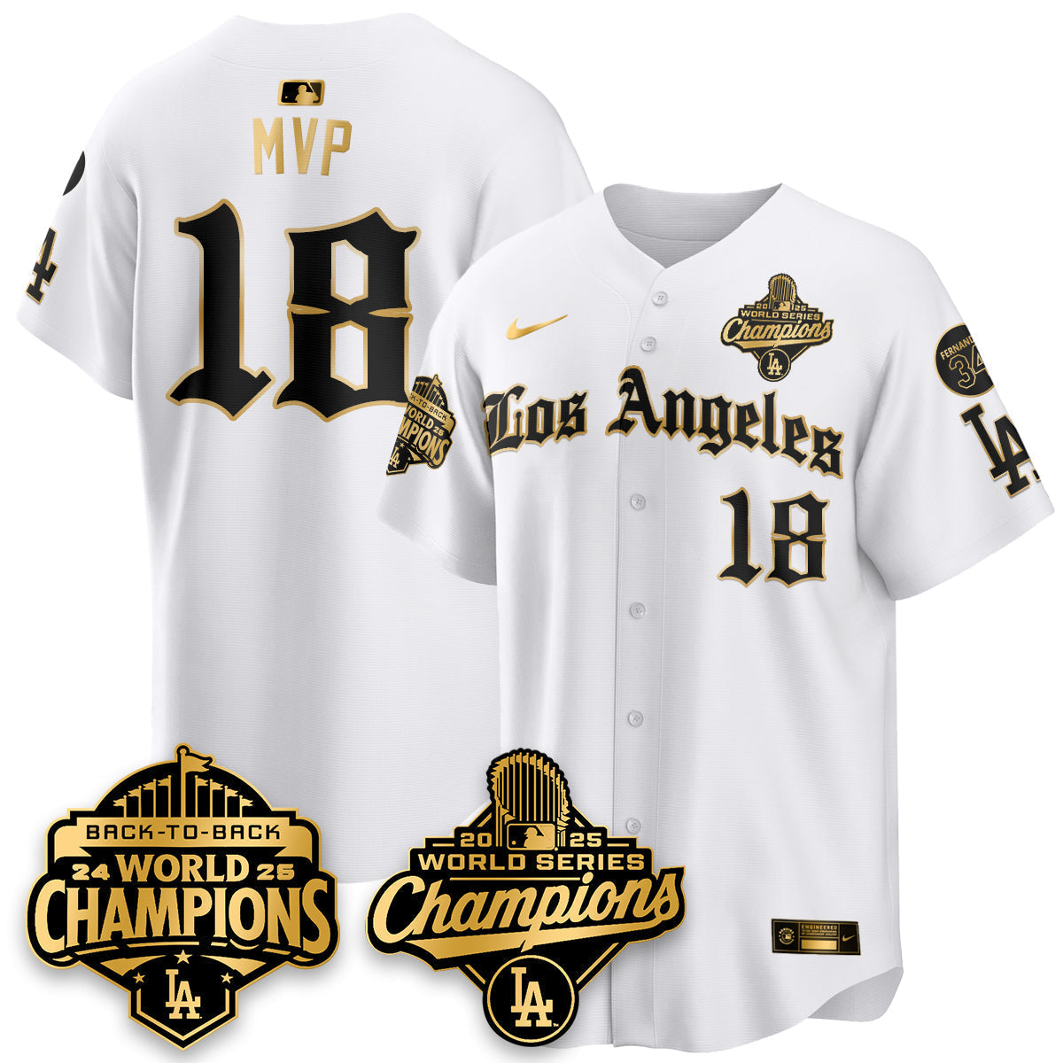 LAD 2025 World Series Champions Vapor Premier Limited Men Jersey - LA Gothic Edition - All Stitched N2