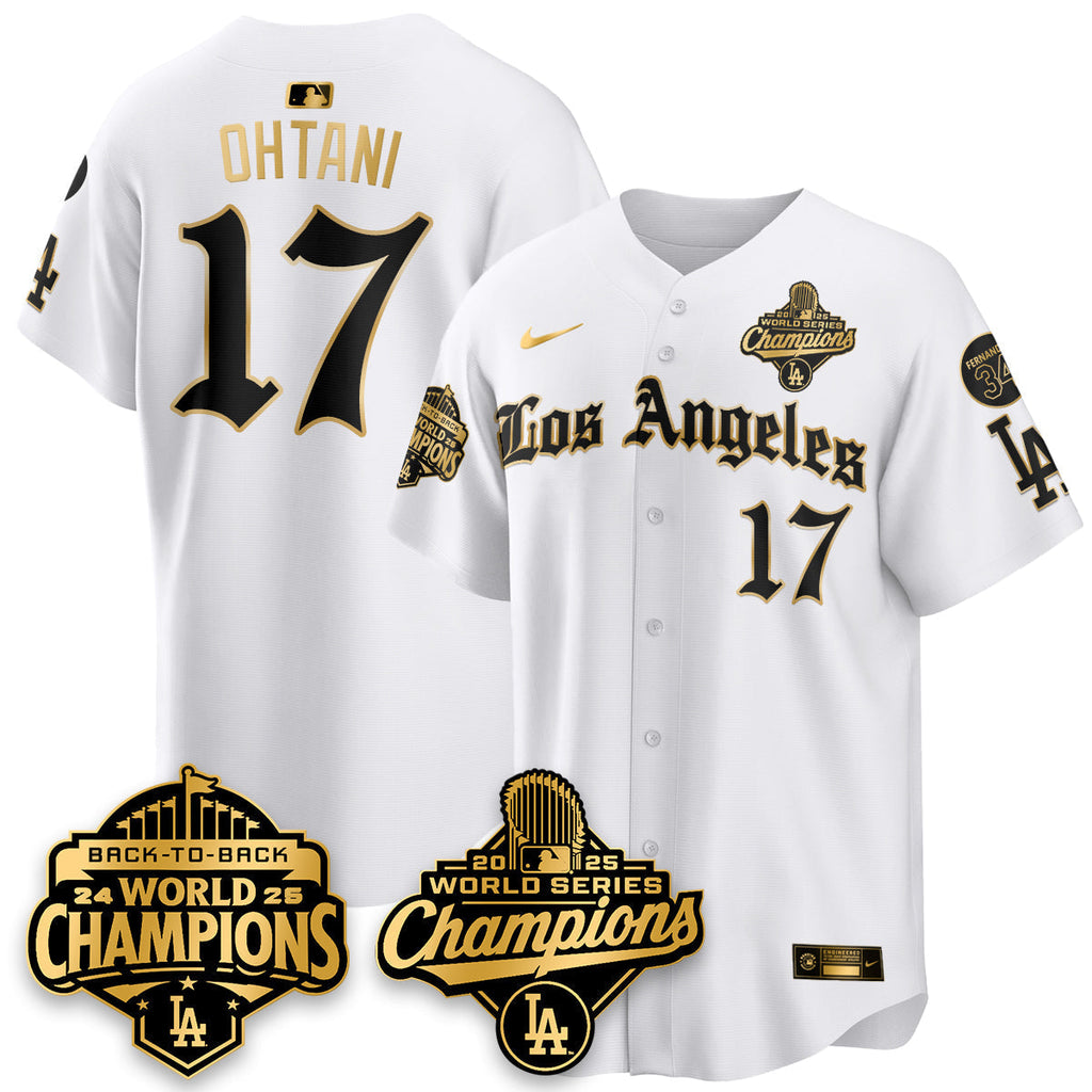 LAD 2025 World Series Champions Vapor Premier Limited Men Jersey - LA Gothic Edition - All Stitched N2