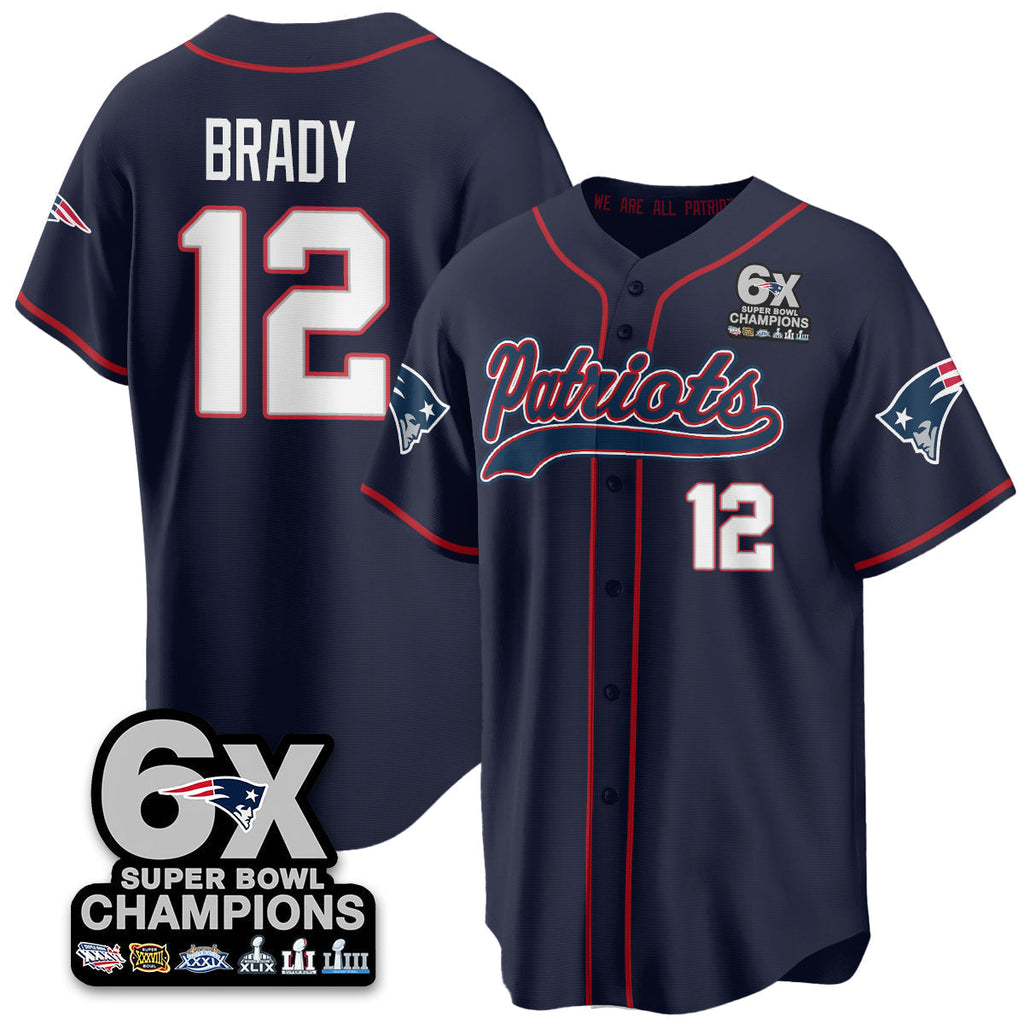 NE 6-Time Champions Patch Vapor Baseball Jersey - All Stitched