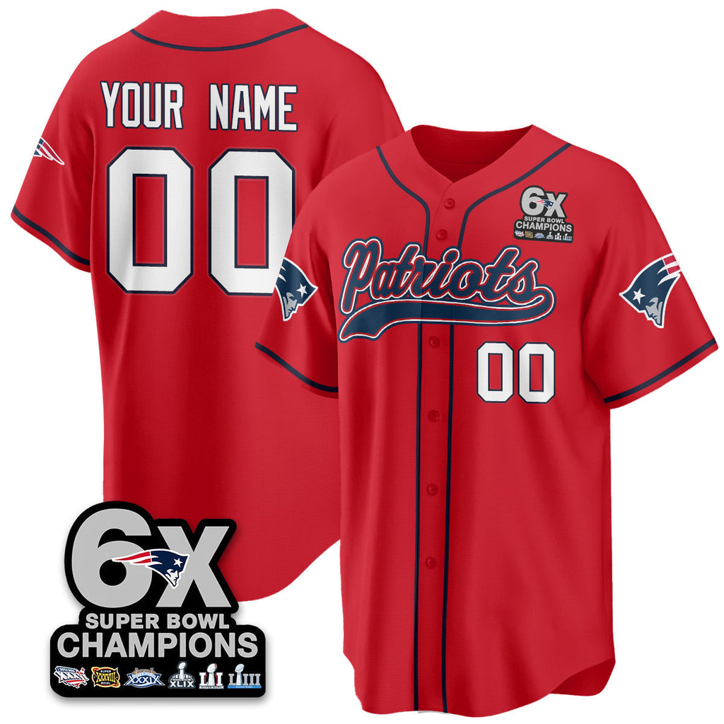 NE 6-Time Champions Patch Vapor Baseball Jersey - All Stitched