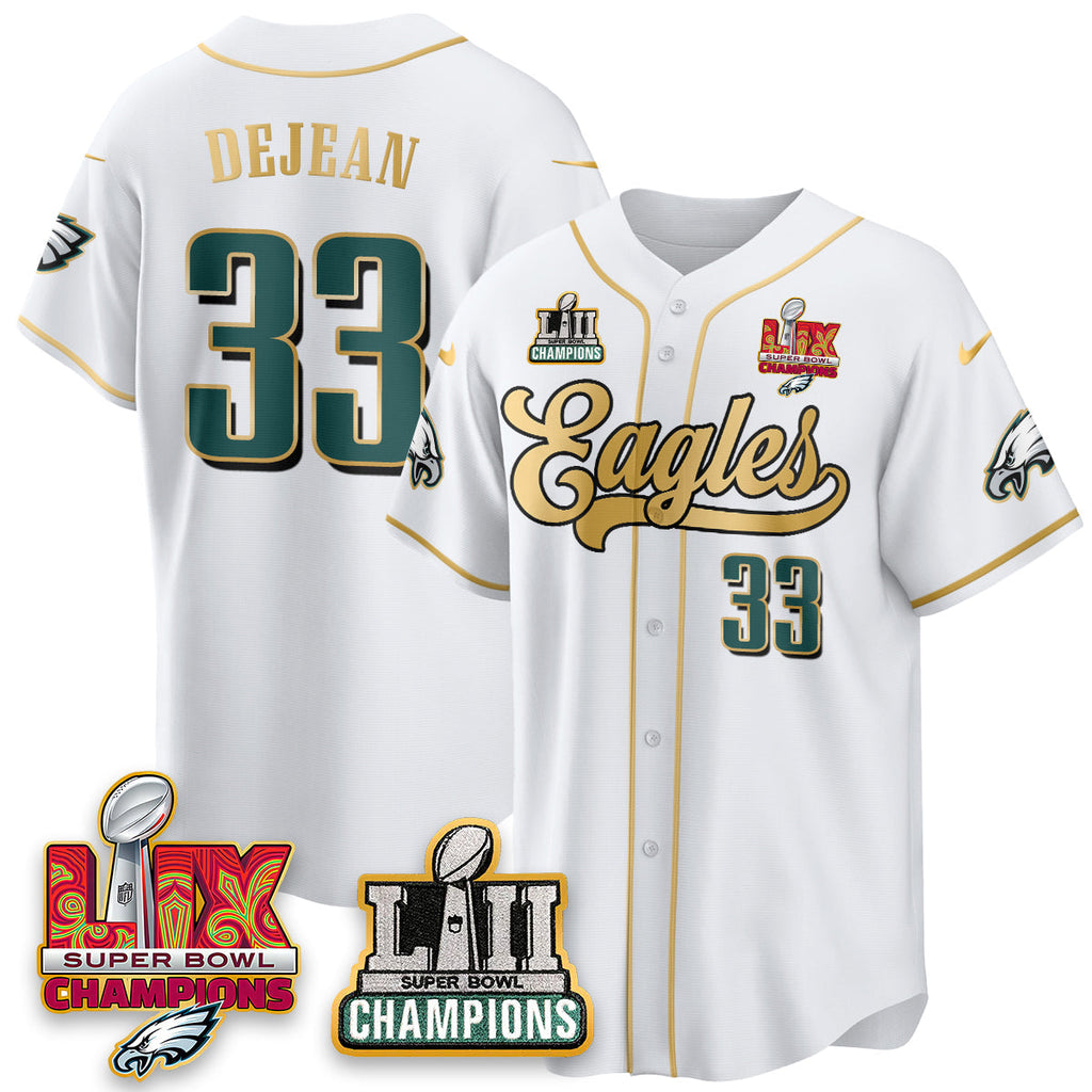 PHI LII-LIX Super Bowl Champions Vapor Limited Gold Baseball Men Jersey - All Stitched