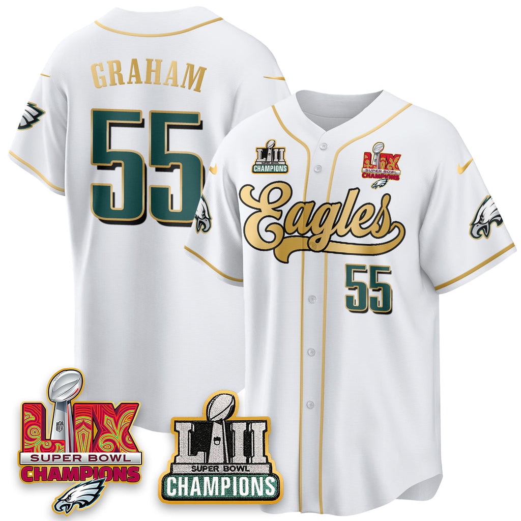 PHI LII-LIX Super Bowl Champions Vapor Limited Gold Baseball Men Jersey - All Stitched
