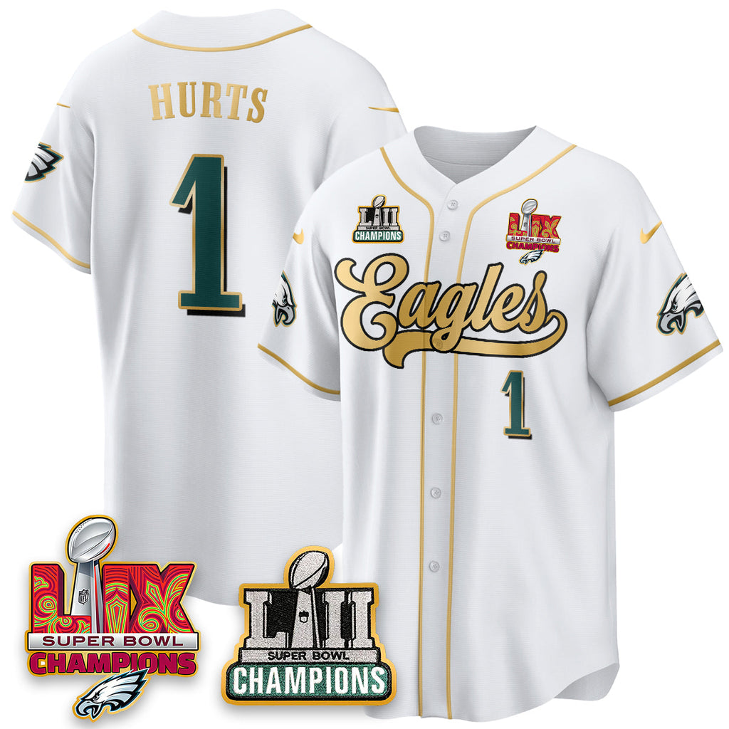 PHI LII-LIX Super Bowl Champions Vapor Limited Gold Baseball Men Jersey - All Stitched