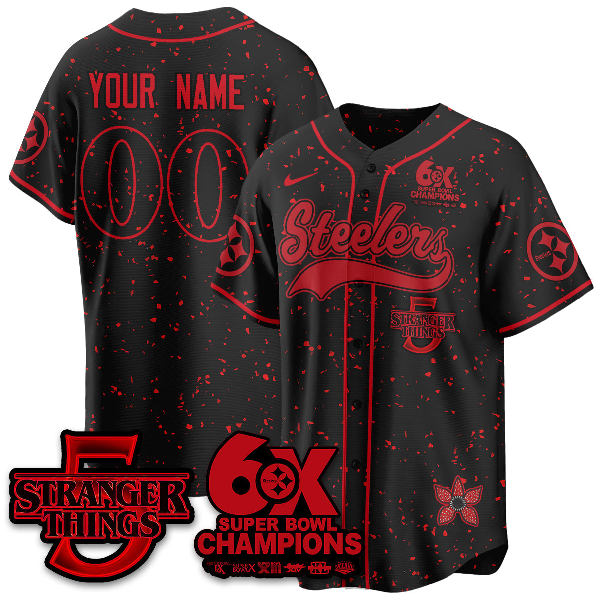 PIT Stranger Things Vapor Limited Baseball Jersey - All Stitched