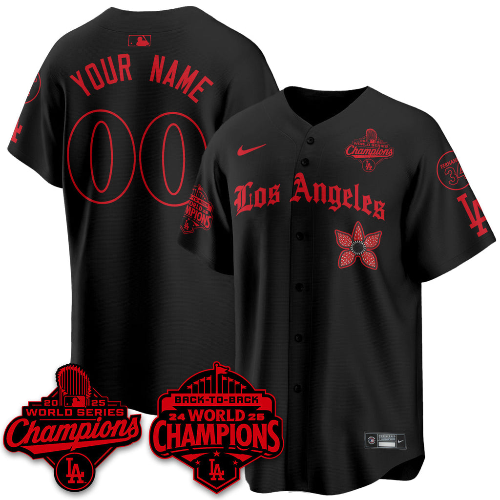 LAD 2025 World Series Champions x Stranger Things Vapor Premier Jersey - All Stitched