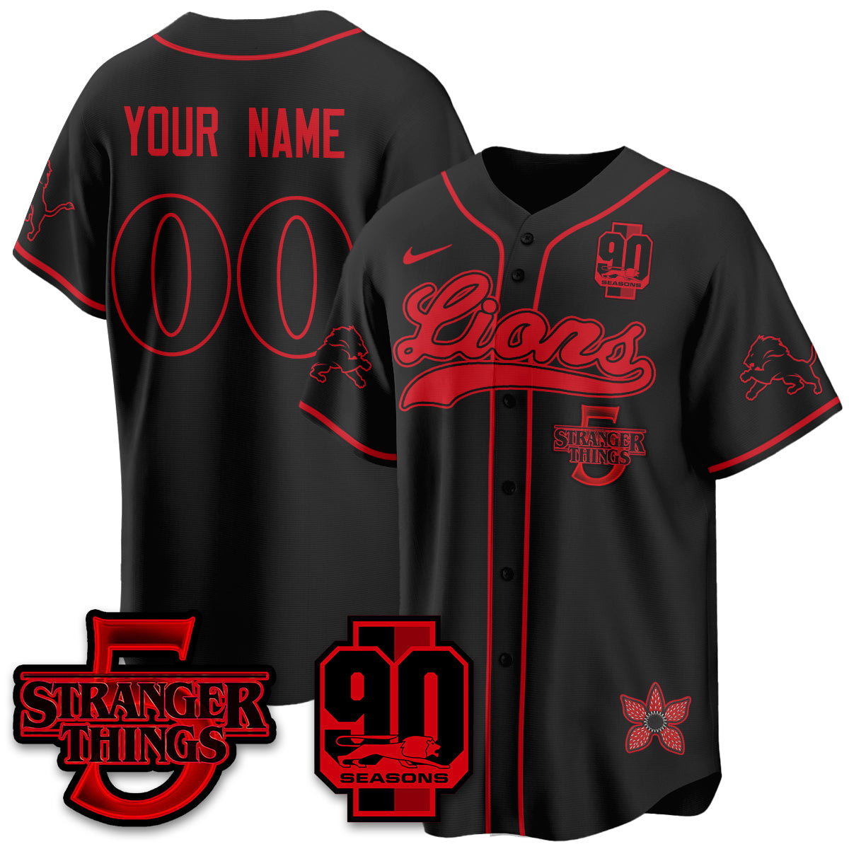 DET 'Stranger Things Edition' Vapor Limited Baseball Jersey - All Stitched