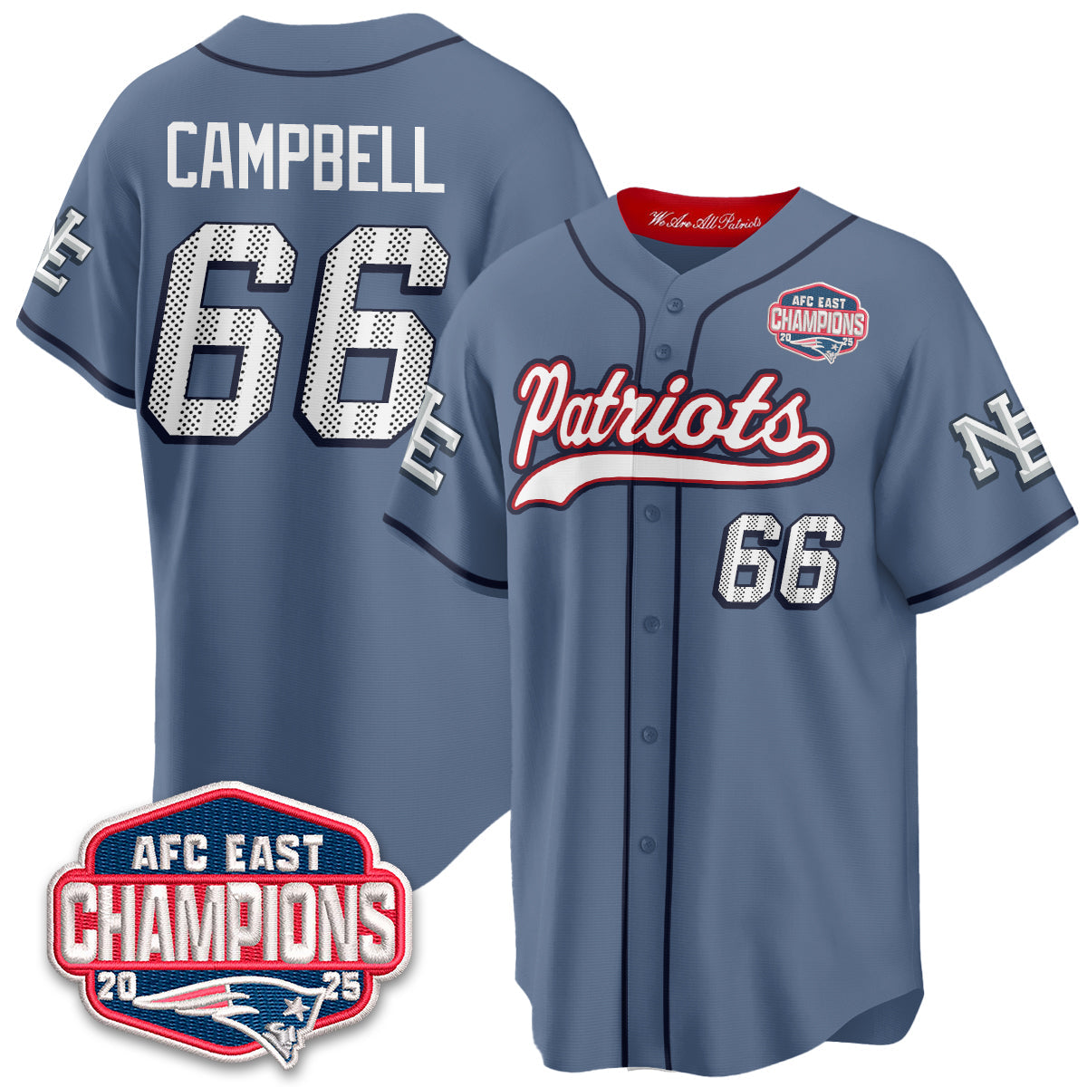 NE AFC East Division Champions Vapor Limited Baseball Men Jersey - All Stitched