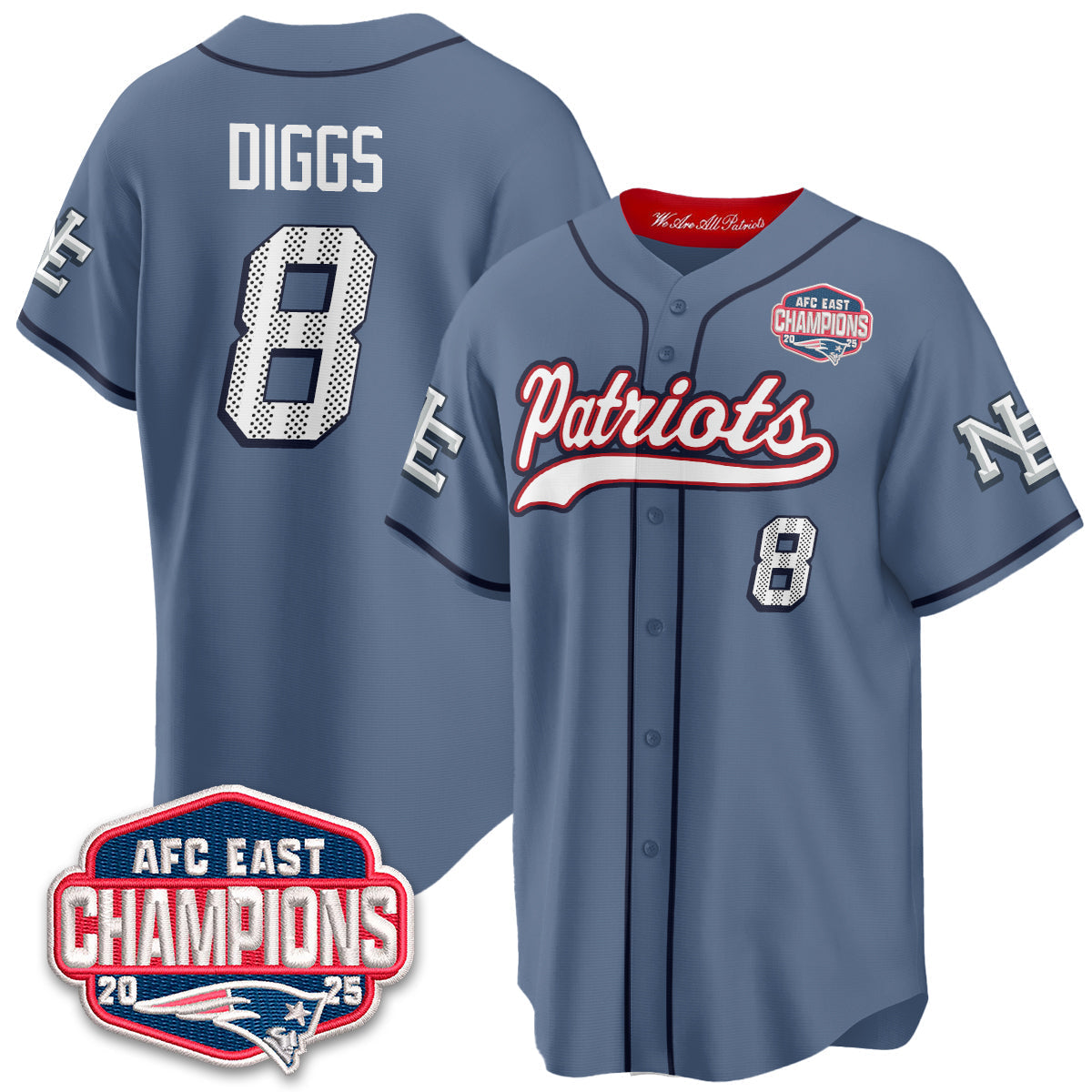NE AFC East Division Champions Vapor Limited Baseball Men Jersey - All Stitched