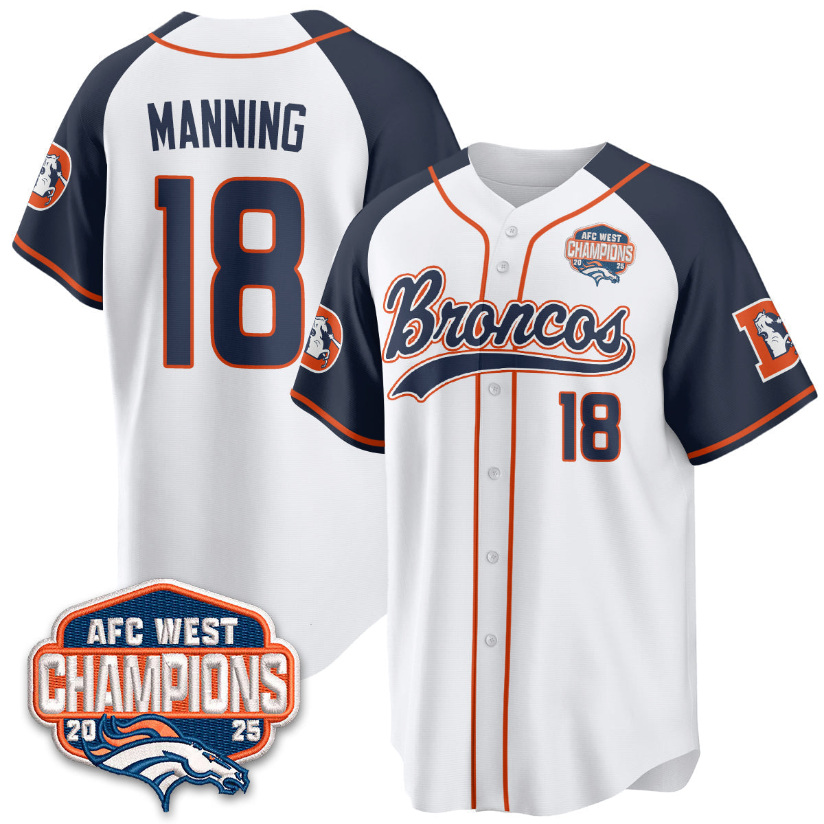 DEN AFC West Division Champions Vapor Limited Baseball Jersey - All Stitched
