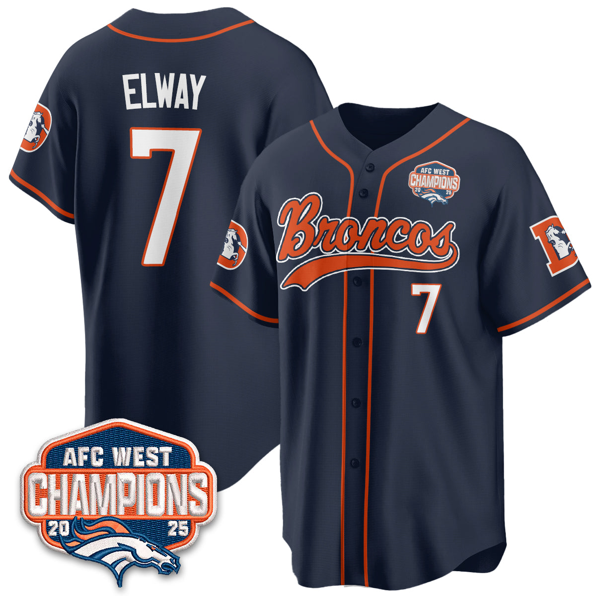 DEN AFC West Division Champions Vapor Limited Baseball Jersey - All Stitched