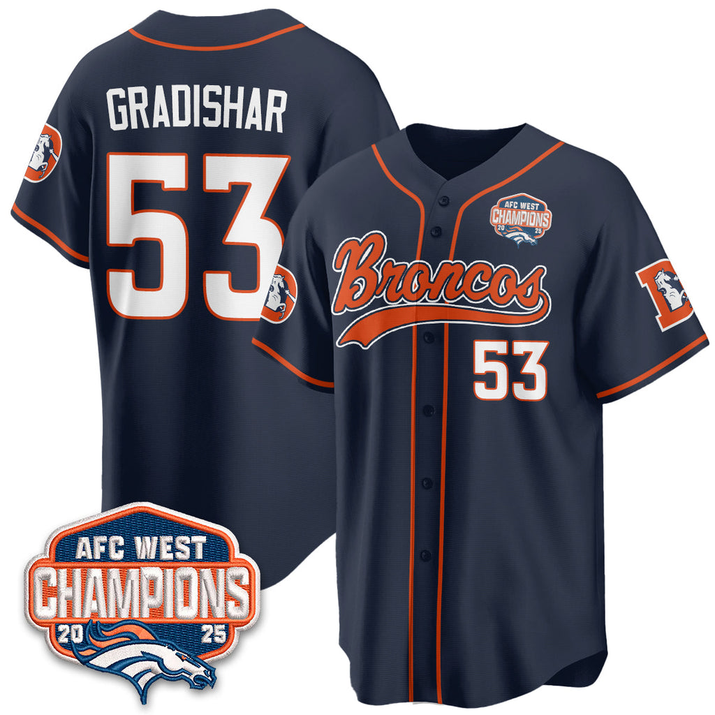 DEN AFC West Division Champions Vapor Limited Baseball Jersey - All Stitched