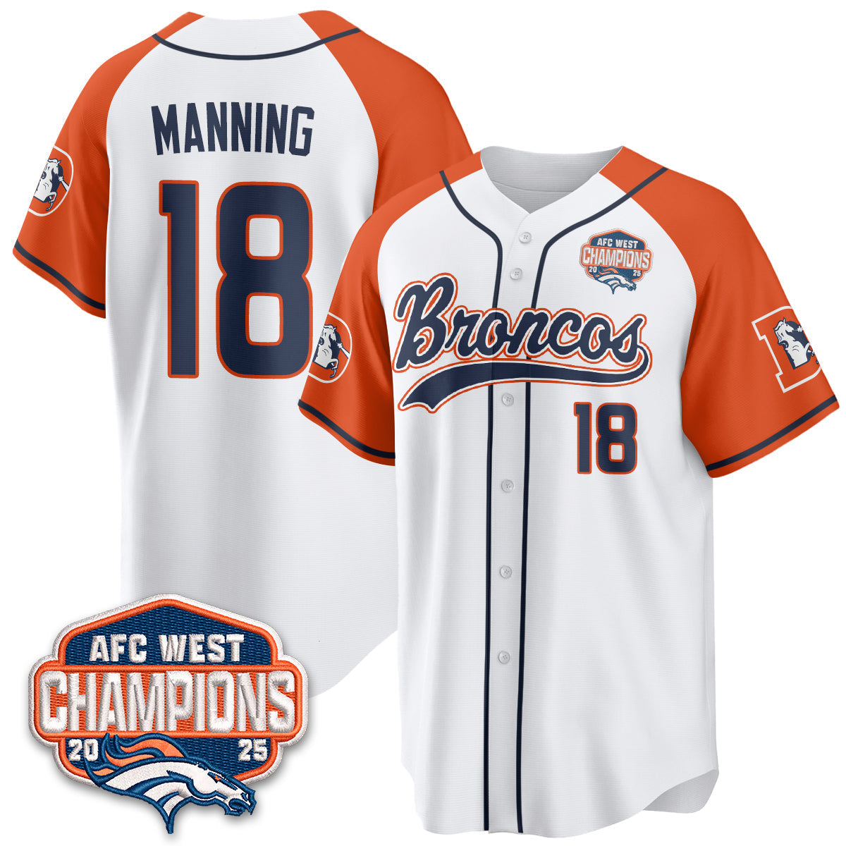 DEN AFC West Division Champions Vapor Limited Baseball Jersey - All Stitched