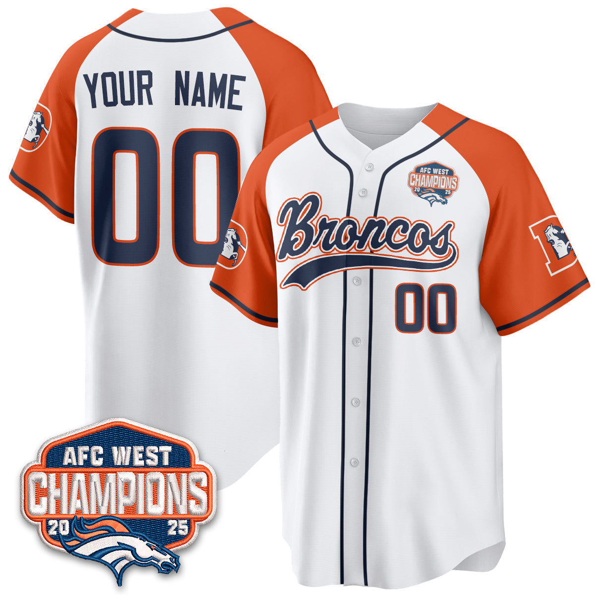DEN AFC West Division Champions Vapor Limited Baseball Jersey - All Stitched