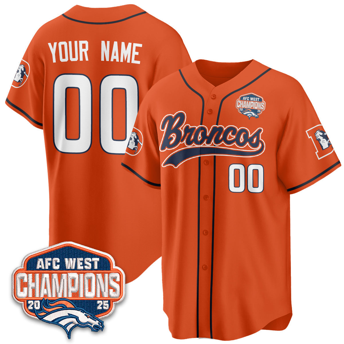 DEN AFC West Division Champions Vapor Limited Baseball Jersey - All Stitched