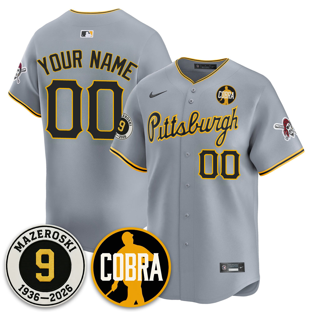 PIT Memories Vapor Limited Jersey - Bill Mazeroski Patch - All Stitched