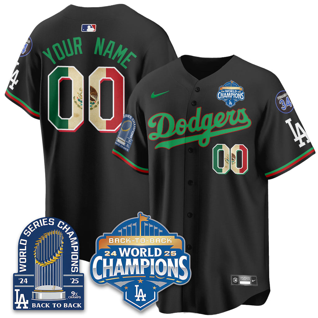 LAD Mexico World Series Champions Jersey - 9x Champs - All Stitched