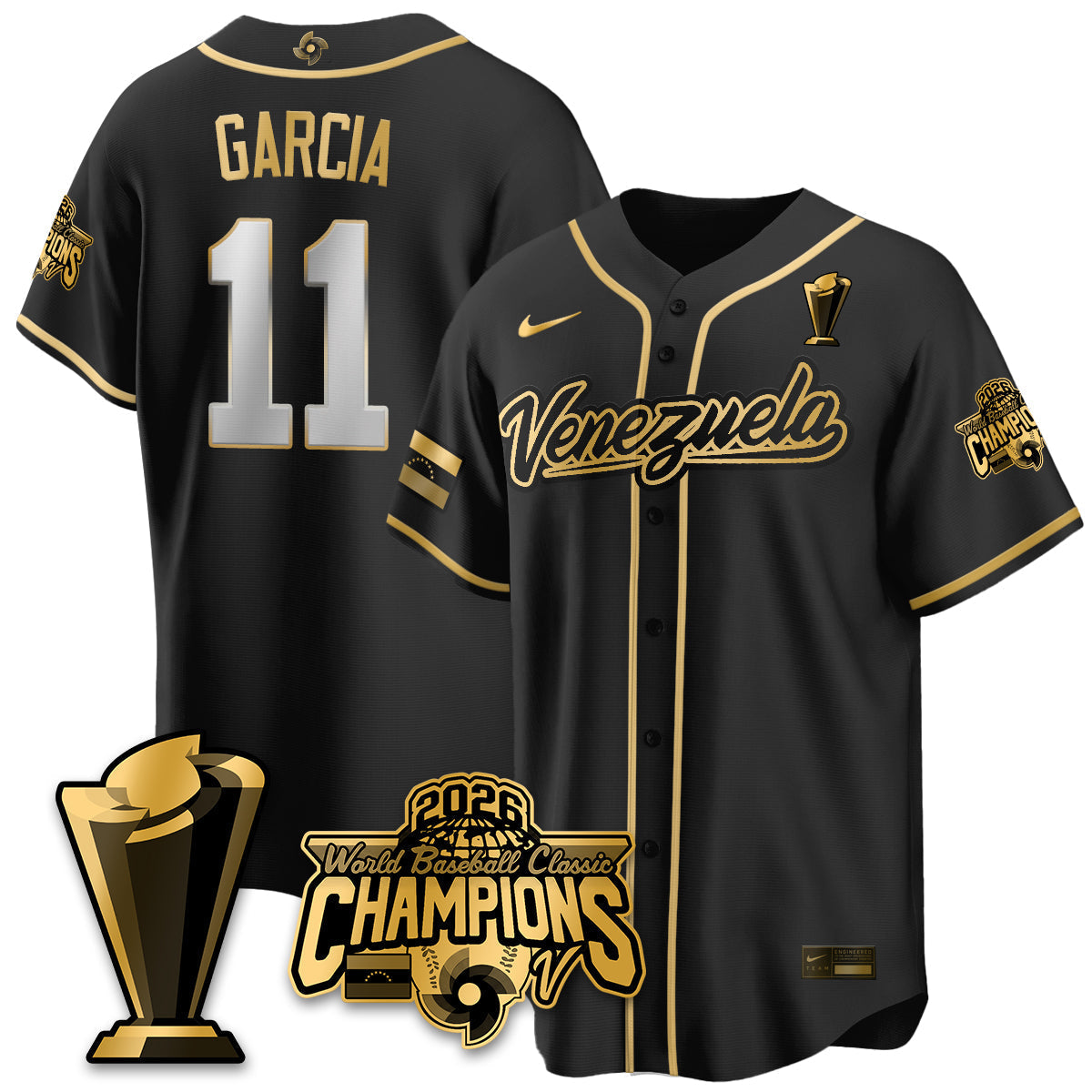 Venezuela Baseball 2026 World Baseball Classic Champions Limited Men Jersey V2 - All Stitched