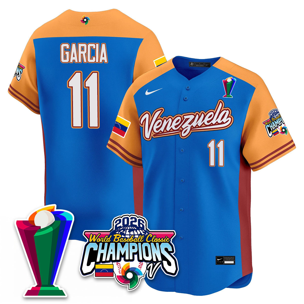 Venezuela Baseball 2026 World Baseball Classic Champions Limited Men Jersey V2 - All Stitched