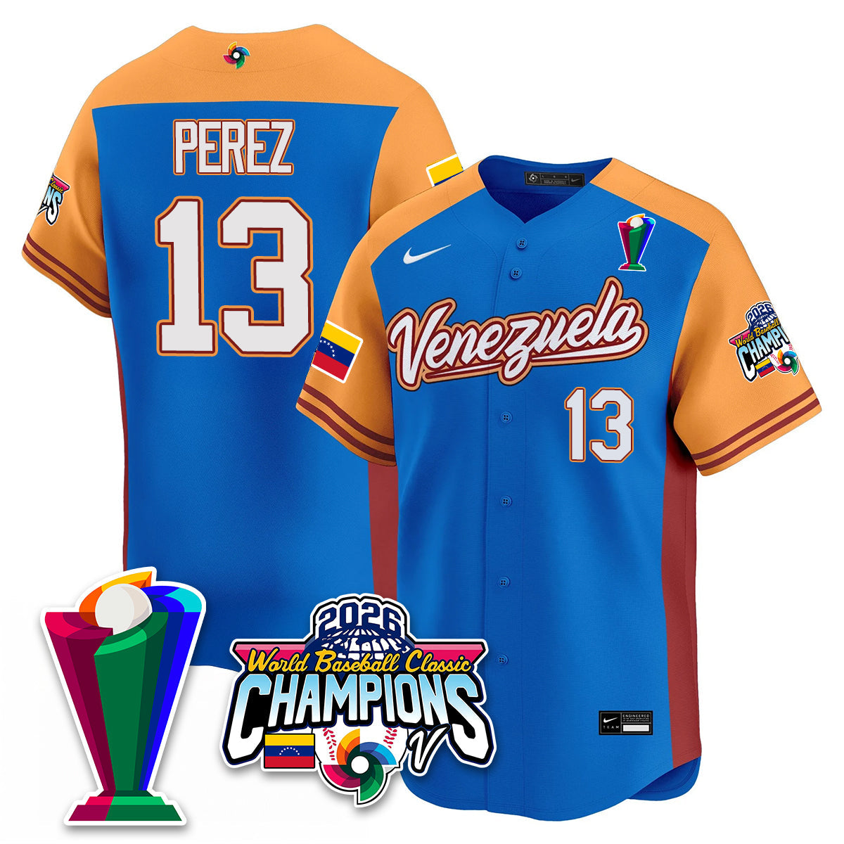 Venezuela Baseball 2026 World Baseball Classic Champions Limited Men Jersey V2 - All Stitched