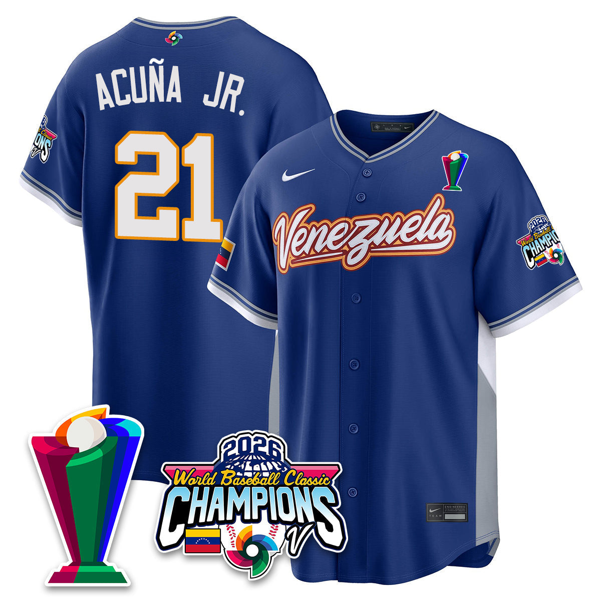 Venezuela Baseball 2026 World Baseball Classic Champions Limited Men Jersey V2 - All Stitched