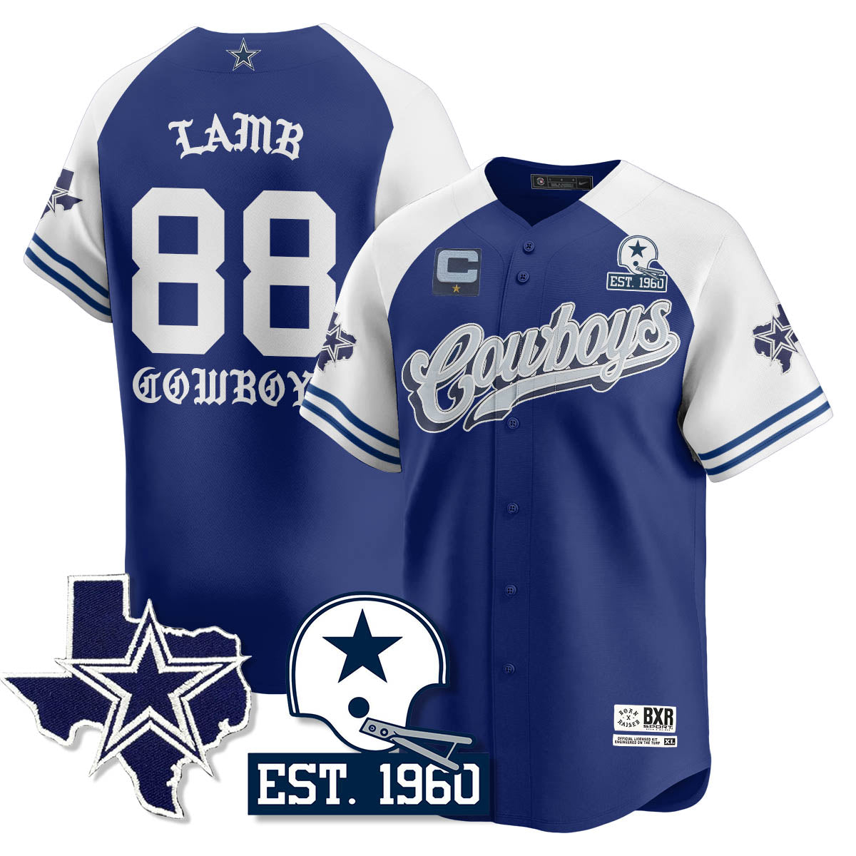 DAL Born x Raised Baseball Jersey - All Stitched
