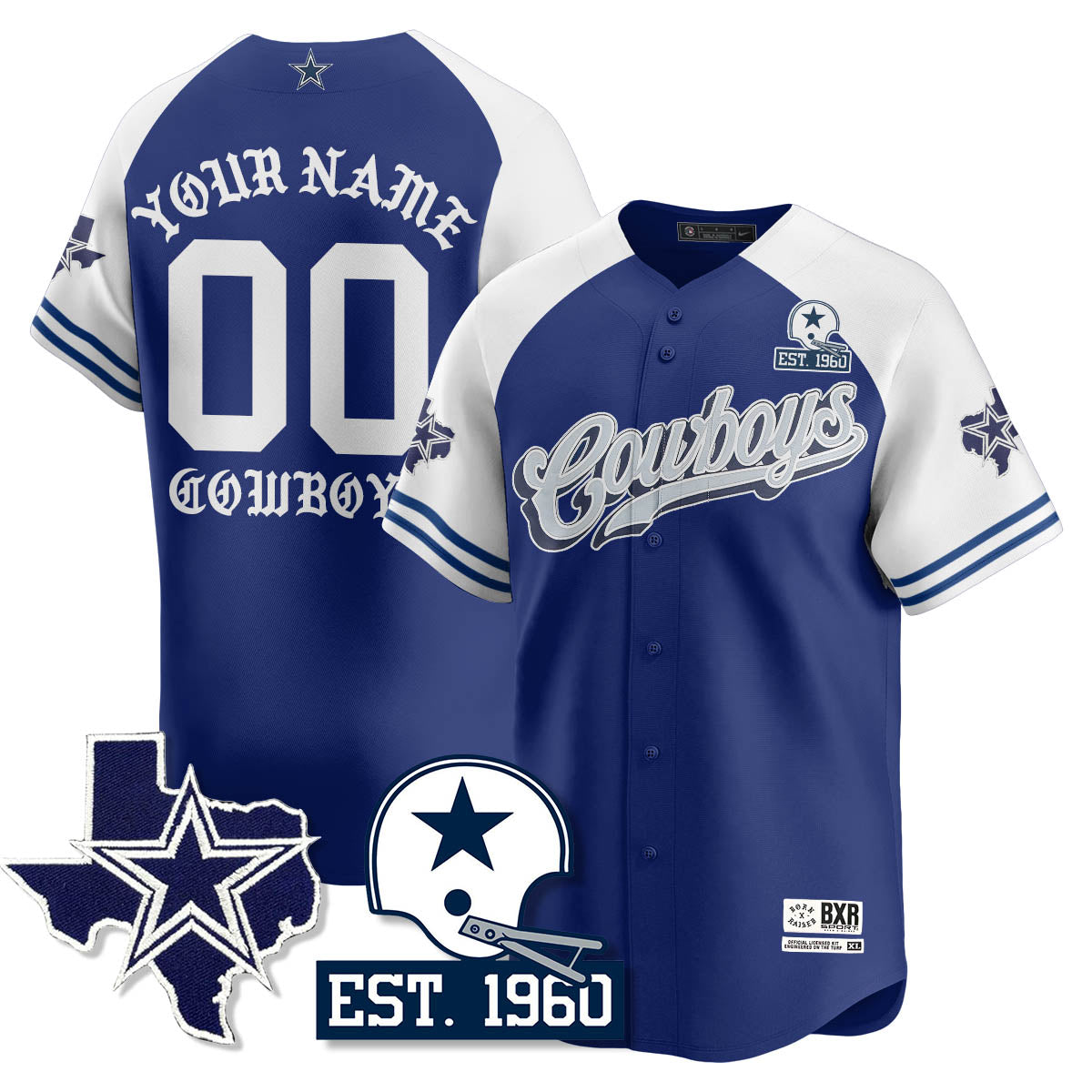 DAL Born x Raised Baseball Jersey - All Stitched