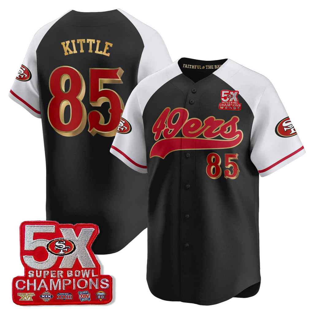 SF 5-Time Champions Patch Vapor Baseball Jersey - All Stitched