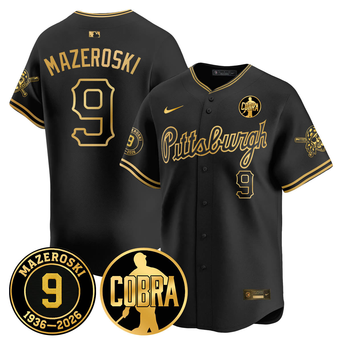 PIT Memories Vapor Limited Gold Jersey - Bill Mazeroski Patch - All Stitched