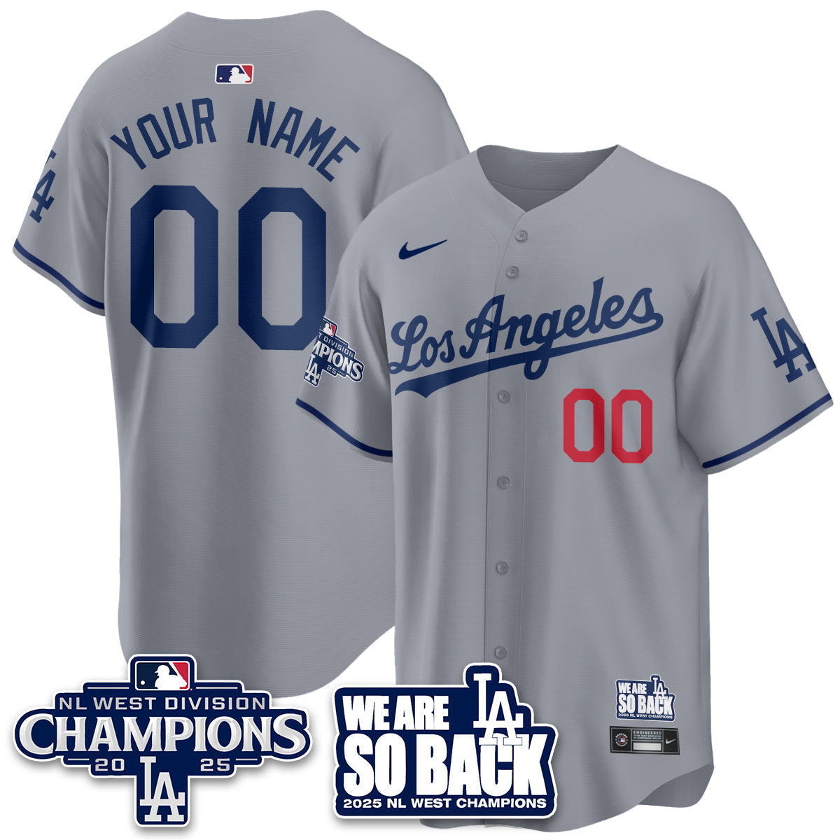 LAD 2025 NL West Division Champions Jersey - All Stitched