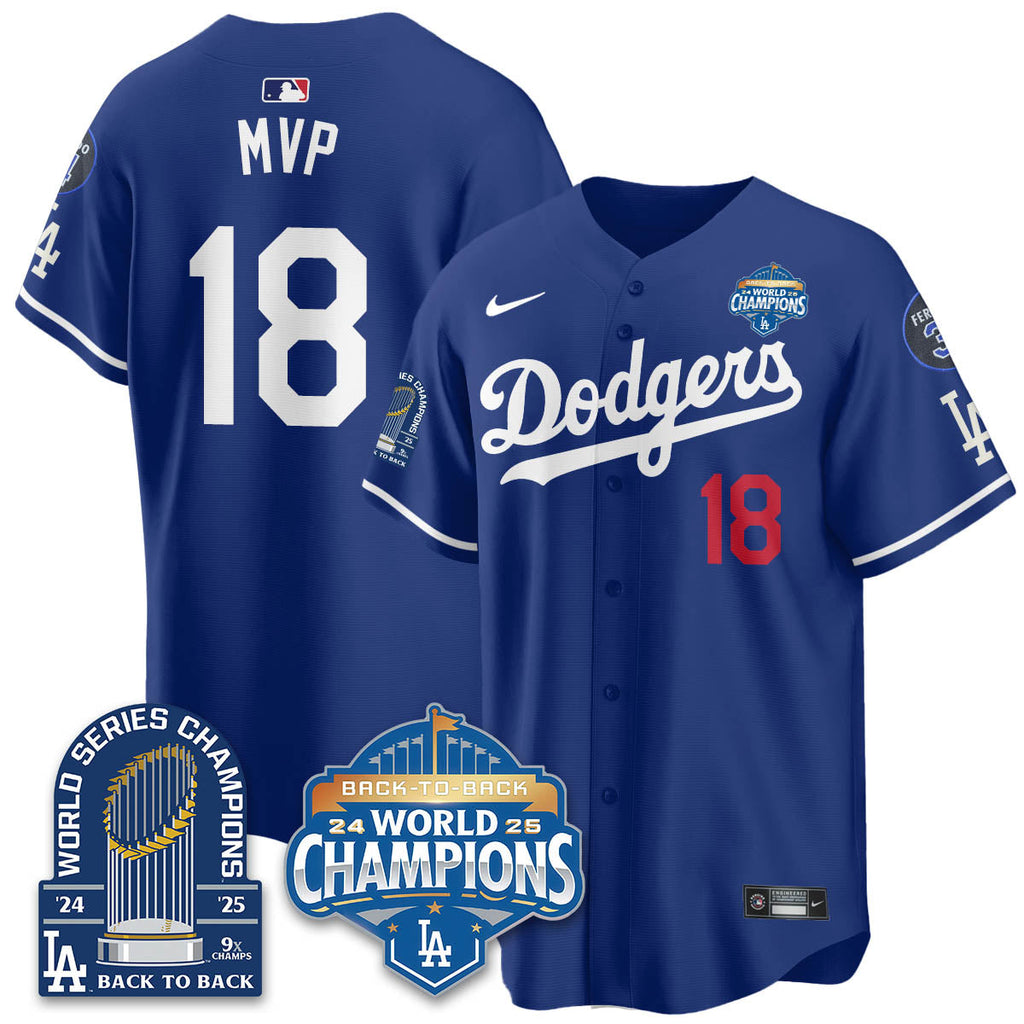 LAD 2025 World Series Champions Men Jersey - 9x Champs - All Stitched N2