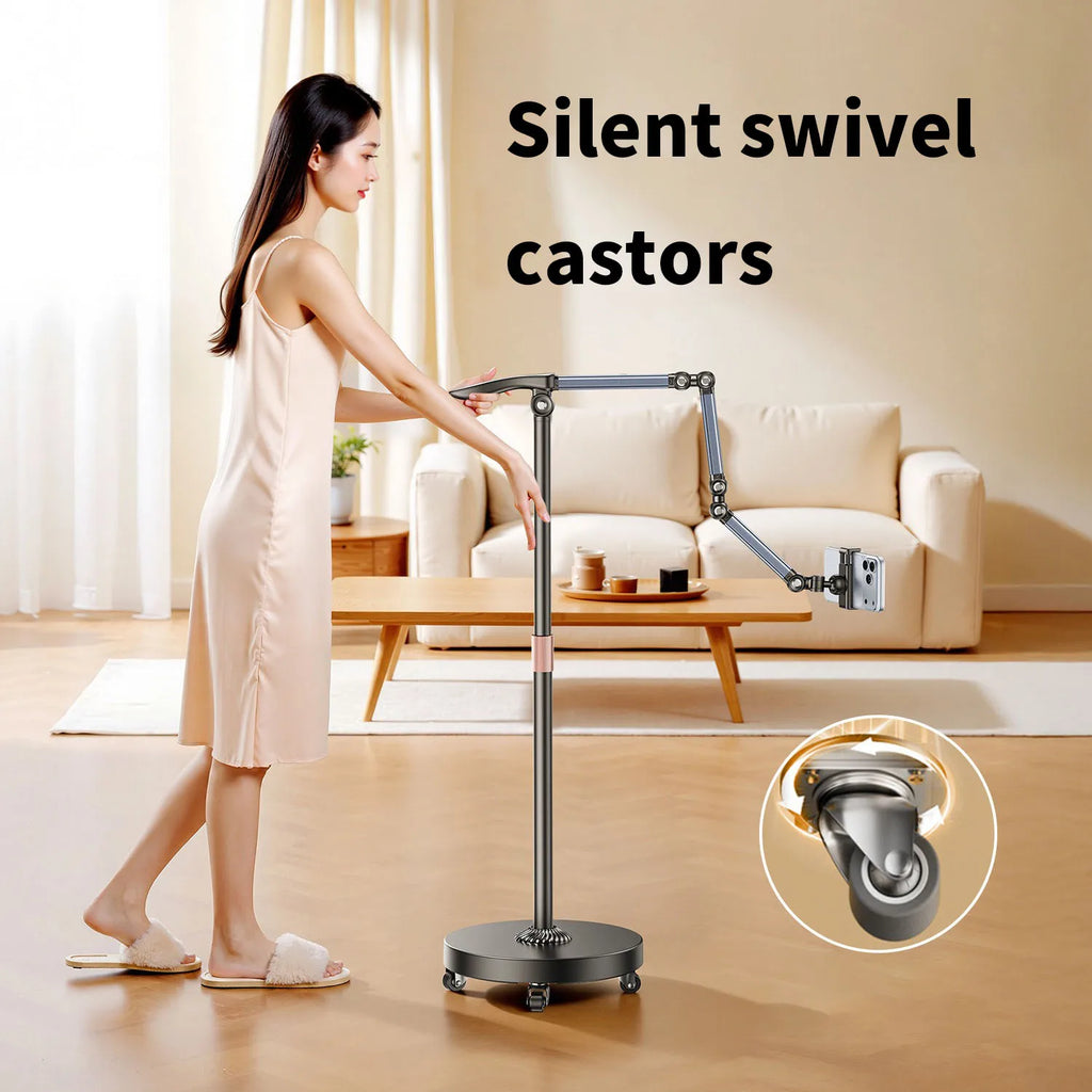 Portable Pulley-style Tablet Stand for Floor Beds: A Dedicated Mobile Phone Stand for Capturing Headboard Shots From A Low Angle