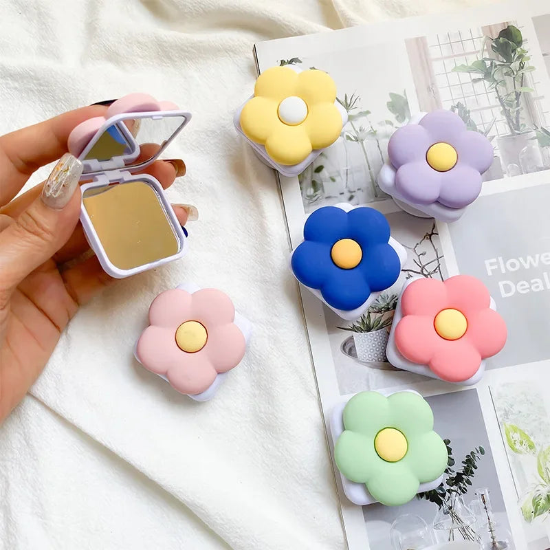 2 In 1 Mirror Flower Foldable Finger Ring Griptok Phone Holder for IPhone Samsung Support Socket Pocket Grip Tok Stand Bracket