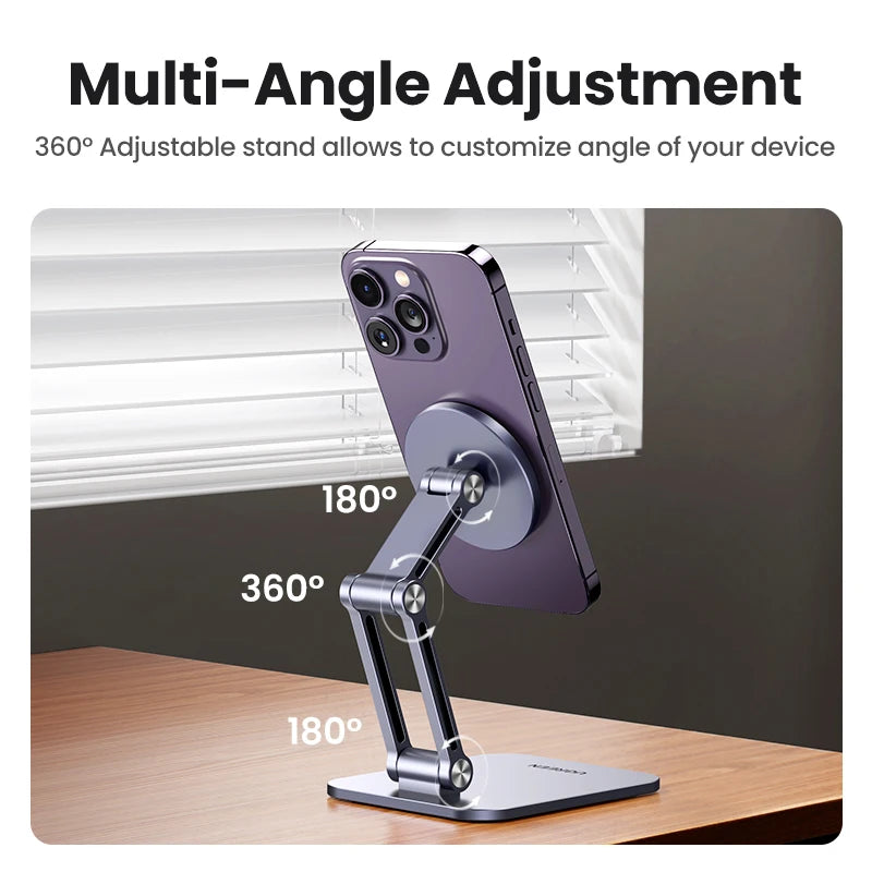 UGREEN Magnetic Phone Stand For Magsafe iPhone 15 14 13 Pro Max Xiaomi Samsung Huawei Aluminum Mobile Phone Holder Desktop Stand